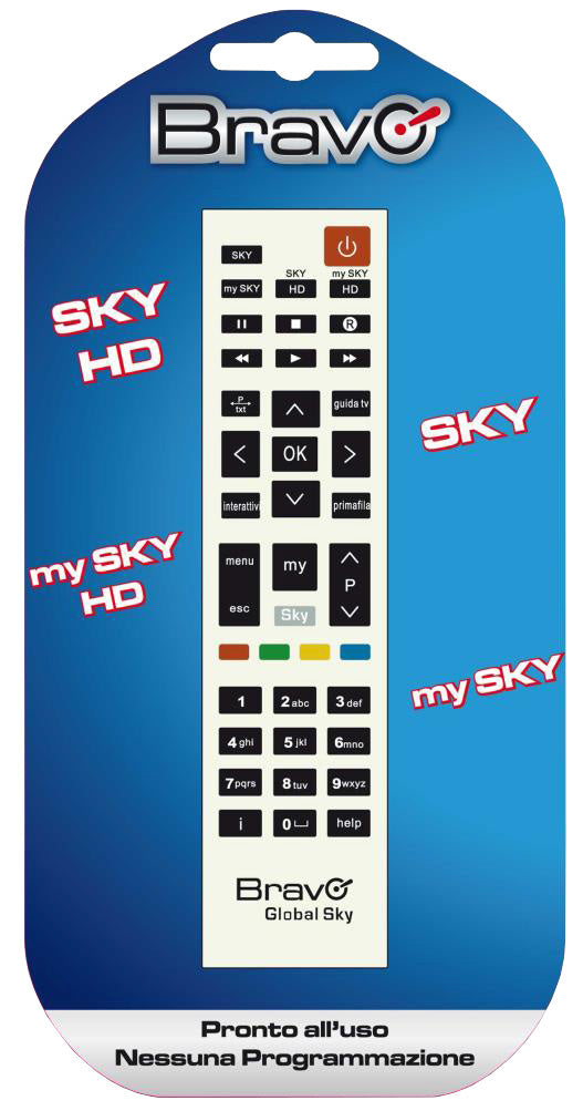 Telecomando tv per ricevitori sky global sky