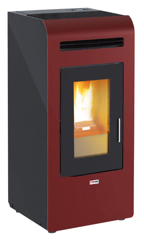 Stufa pellet 15,5 kw king 16 canalizzata bordeaux