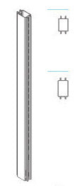 Zaf piant.bifacc.x gondola grigia cm.9x140h