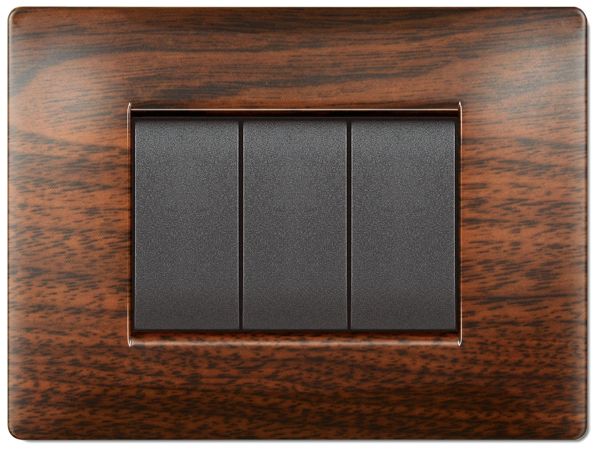 Placca life q mod.living plas.legno scuro  7p