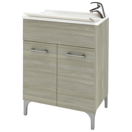 Lavatoio legno 60x50 cm rovere grigio